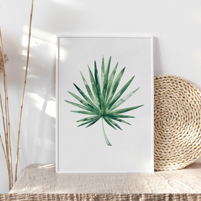 Paperlandscape | Aquarell Kunstdruck "Fächerpalme" | Pflanze | Palmblatt | verschiedene Größen