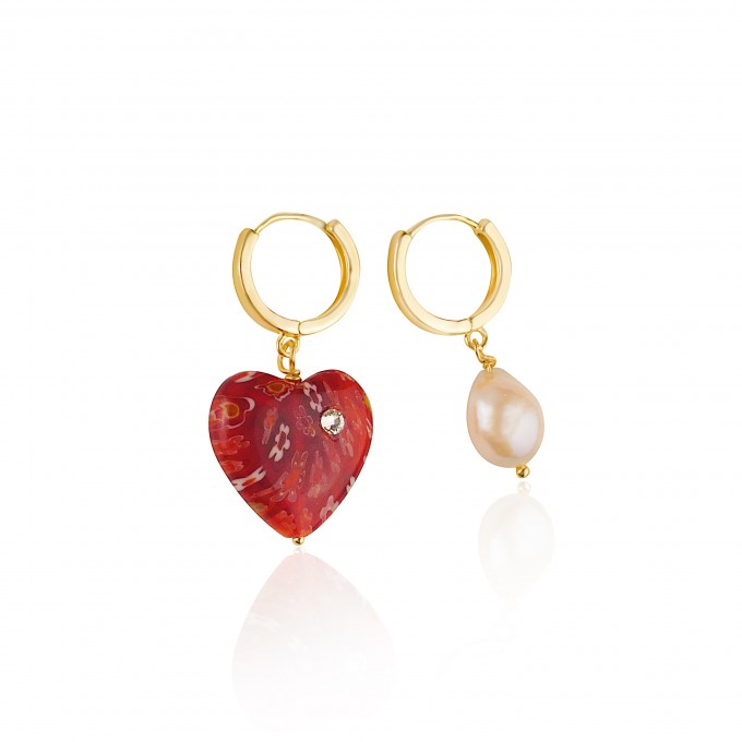 Valerie Chic - ALWAYS LOVE YOU Perle Creolen - 18 Karat vergoldet, Swarovski Kristalle Valerie Chic - ALWAYS LOVE YOU Perle Creolen - 18 Karat vergoldet, Swarovski Kristalle