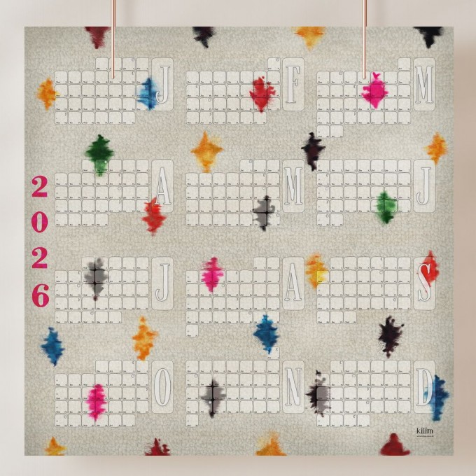 Fine Art Wandkalender 2026 Harlekin / kilim