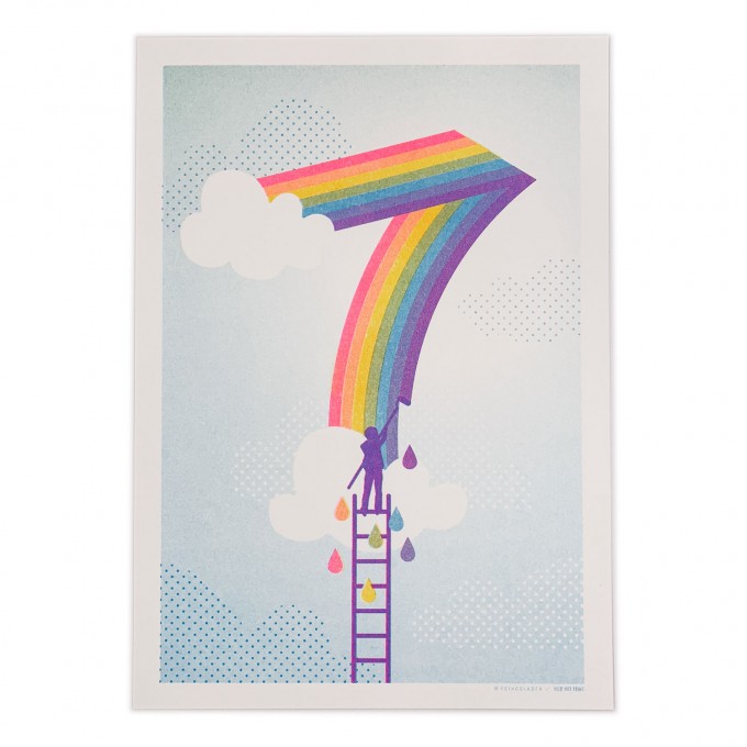 Feingeladen // NUMBERS // »Wolke Sieben« (FPSFAQ), RISO-Kunstdruck, A4 Feingeladen // NUMBERS // »Wolke Sieben« (FPSFAQ), RISO-Kunstdruck, A4