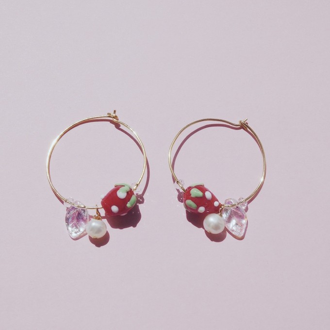 Valerie Chic - HAPPY STRAWBERRY 2 Ohrringe - 925 Silber vergoldet Valerie Chic - HAPPY STRAWBERRY 2 Ohrringe - 925 Silber vergoldet