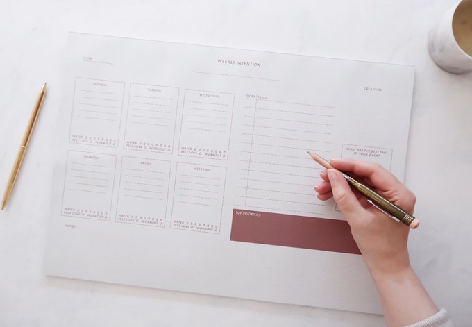 WEEKLY INTENTION - A3 SELF-CARE WOCHENPLANER - ANNA COSMA WEEKLY INTENTION - A3 SELF-CARE WOCHENPLANER - ANNA COSMA