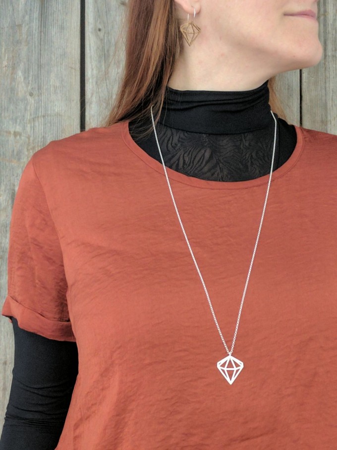 MONASTINE | Kette mit Anhänger "Diamant No2 lille" - silber, gold oder roségold MONASTINE | Kette mit Anhänger "Diamant No2 lille" - silber, gold oder roségold