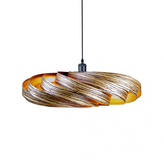Gofurnit Hängeleuchte 'Andromeda' aus Zebranoholz 60cm Durchmesser Gofurnit Hängeleuchte 'Andromeda' aus Zebranoholz 60cm Durchmesser