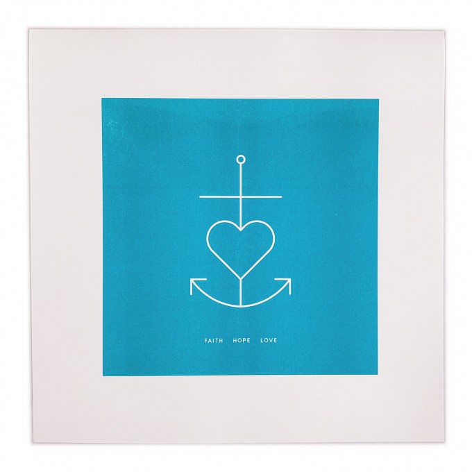 Feingeladen // SIMPLY DIVINE // Anchor Symbol »Faith Hope Love« (AQ), RISO-Kunstdruck, 30 x 30 cm Feingeladen // SIMPLY DIVINE // Anchor Symbol »Faith Hope Love« (AQ), RISO-Kunstdruck, 30 x 30 cm