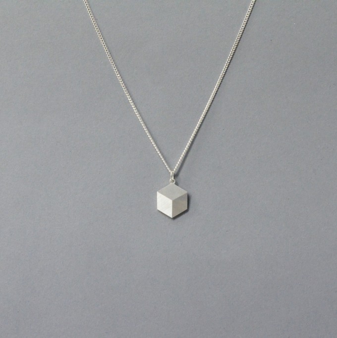 Teresa Gruber Anhänger "flat platonics- cube", 925 Silber Teresa Gruber Anhänger "flat platonics- cube", 925 Silber