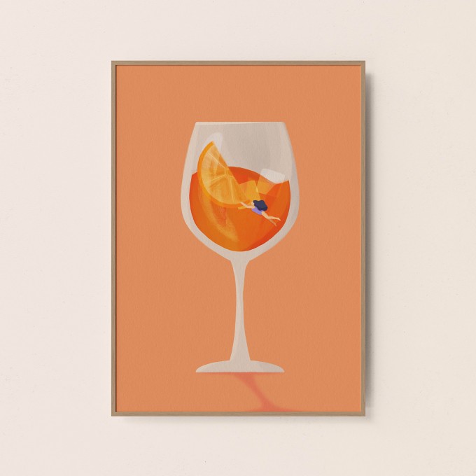 Aperolglas / Kunstprint A4, A5 / Svea Hansohn Illustration