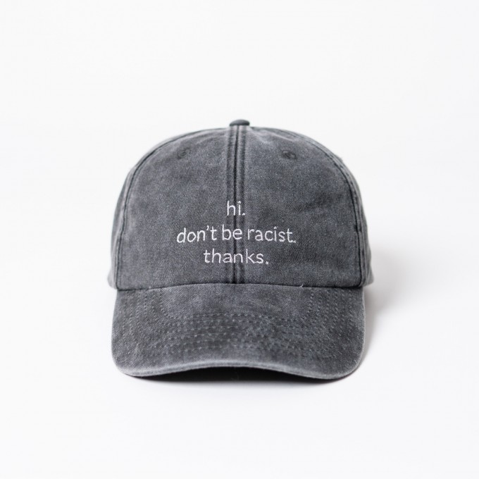 hi. don't be racist. thanks. Dad Cap - vintage black & grey - arrel