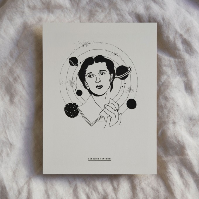 Caroline Herschel – Art Print – Inspiring women in history Edition (schleunbertxlinus)