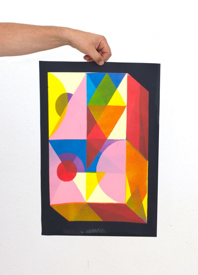 Martin Krusche – Stencilprint »Quader 1« 35x50cm Martin Krusche – Stencilprint »Quader 1« 35x50cm