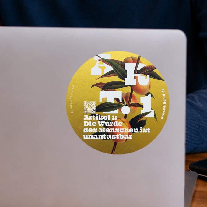 Grundrechte-Sticker, einzeln (in gold)
