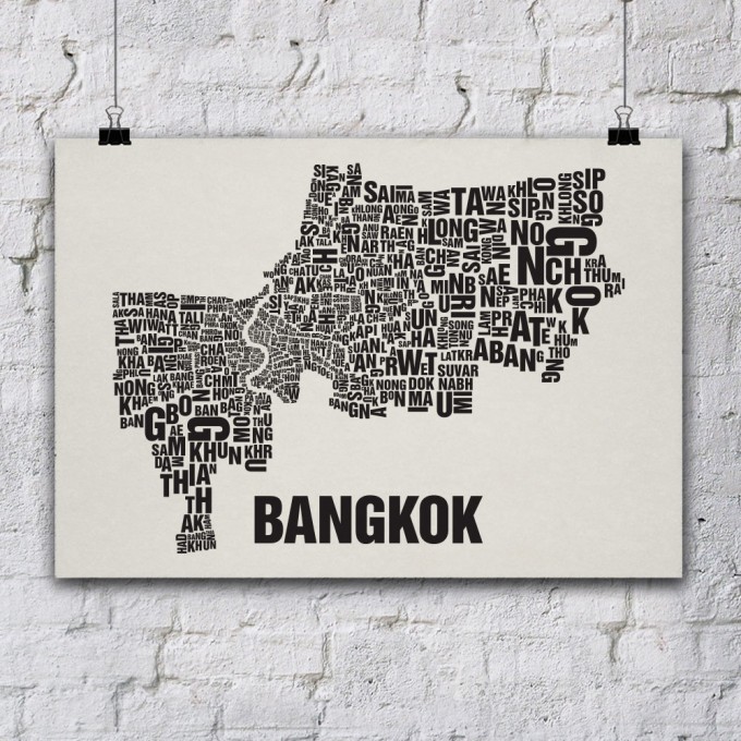 Buchstabenort Bangkok Stadtteile-Poster Typografie
Buchstabenort Bangkok Stadtteile-Poster Typografie