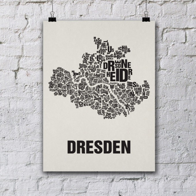 Buchstabenort Dresden Stadtteile-Poster Typografie Buchstabenort Dresden Stadtteile-Poster Typografie