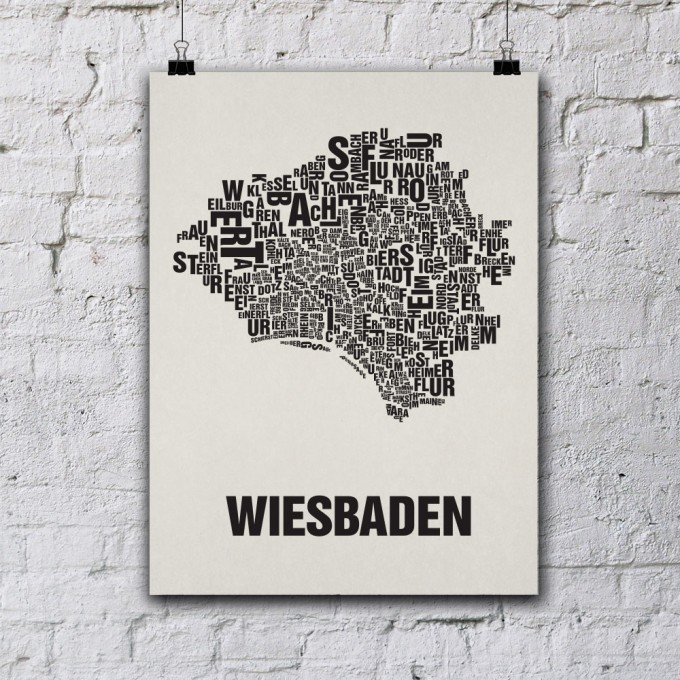 Buchstabenort Wiesbaden Stadtteile-Poster Typografie Buchstabenort Wiesbaden Stadtteile-Poster Typografie