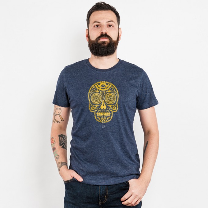 Douze - Bike Skull - Mens Recycled Organic T-Shirt Douze - Bike Skull - Mens Recycled Organic T-Shirt