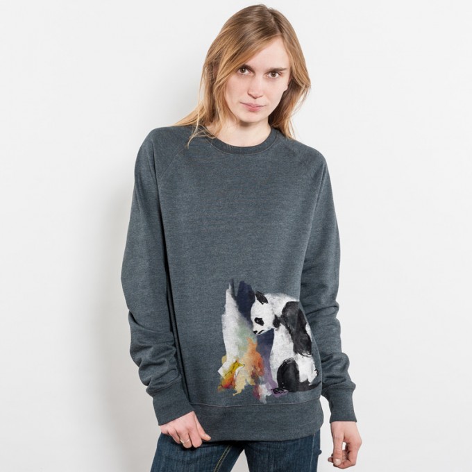 Life in Vanilla Panda and Fox Unisex Recycled Organic Sweatshirt Life in Vanilla Panda and Fox Unisex Recycled Organic Sweatshirt