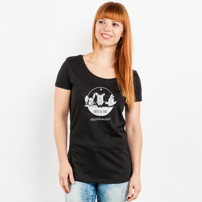 Rabbit Revolution – United we Stand - Ladies Organic Modal T Rabbit Revolution – United we Stand - Ladies Organic Modal T