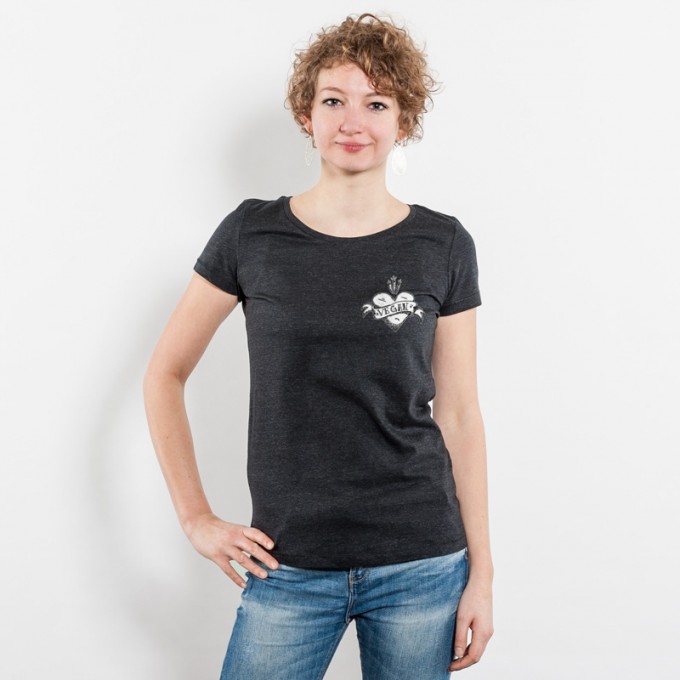 Rabbit Revolution - Vegan Heart - Ladies Lightweight Organic T Rabbit Revolution - Vegan Heart - Ladies Lightweight Organic T