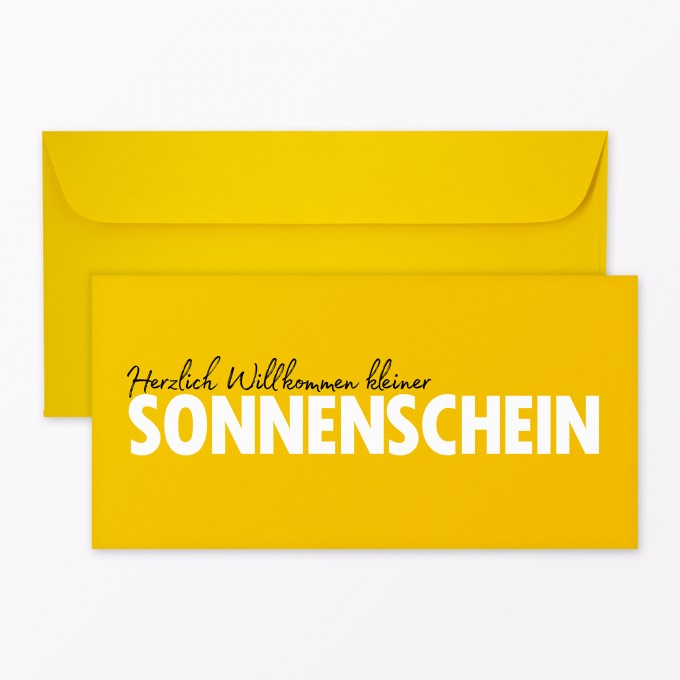 TYPOP Babykarte "Willkommen Sonnenschein" DIN lang inkl. Umschlag TYPOP Babykarte "Willkommen Sonnenschein" DIN lang inkl. Umschlag