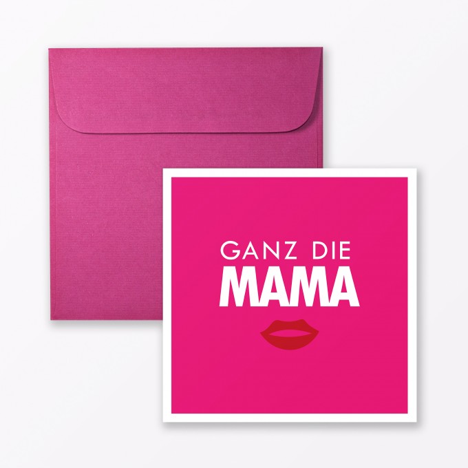 TYPOP Babykarte "Ganz die Mama" in Pink quadratisch inkl. Umschlag TYPOP Babykarte "Ganz die Mama" in Pink quadratisch inkl. Umschlag