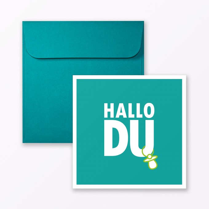 TYPOP Babykarte "Hallo Du" in Türkis quadratisch inkl. Umschlag TYPOP Babykarte "Hallo Du" in Türkis quadratisch inkl. Umschlag