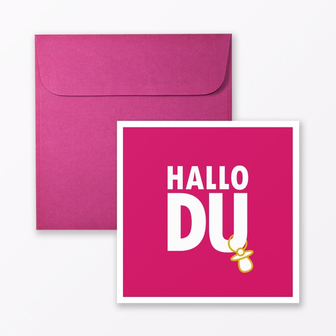 TYPOP Babykarte "Hallo Du" in Pink quadratisch inkl. Umschlag TYPOP Babykarte "Hallo Du" in Pink quadratisch inkl. Umschlag