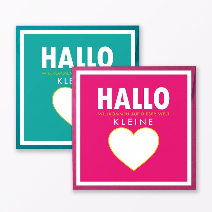 TYPOP 2-teiliges Set Babykarte "Willkommen auf dieser Welt" Türkis + Pink quadratisch inkl. Umschläge TYPOP 2-teiliges Set Babykarte "Willkommen auf dieser Welt" Türkis + Pink quadratisch inkl. Umschläge