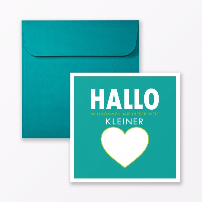 TYPOP Babykarte "Willkommen auf dieser Welt" in Türkis quadratisch inkl. Umschlag TYPOP Babykarte "Willkommen auf dieser Welt" in Türkis quadratisch inkl. Umschlag