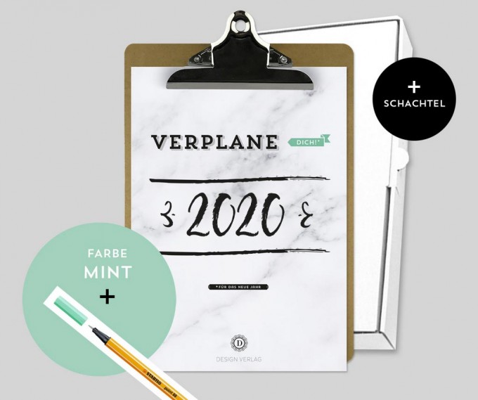 Design Verlag – Jahresplaner 2020 mit Klemmbrett | Farbe: Mint Design Verlag – Jahresplaner 2020 mit Klemmbrett | Farbe: Mint