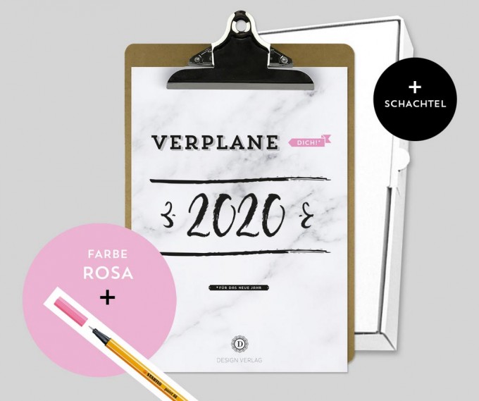 Design Verlag – Jahresplaner 2020 mit Klemmbrett | Farbe: Rosa Design Verlag – Jahresplaner 2020 mit Klemmbrett | Farbe: Rosa