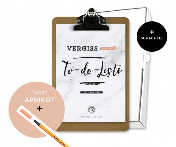Design Verlag To-Do-Liste „Vergiss es nicht!“ Klemmbrett | Aprikot Design Verlag To-Do-Liste „Vergiss es nicht!“ Klemmbrett | Aprikot