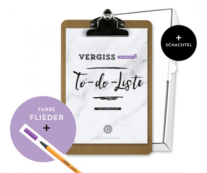 Design Verlag To-Do-Liste „Vergiss es nicht!“ Klemmbrett | Flieder Design Verlag To-Do-Liste „Vergiss es nicht!“ Klemmbrett | Flieder