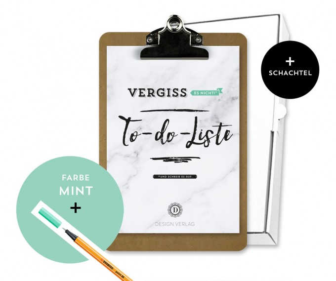 Design Verlag To-Do-Liste „Vergiss es nicht!“ Klemmbrett | Mint Design Verlag To-Do-Liste „Vergiss es nicht!“ Klemmbrett | Mint