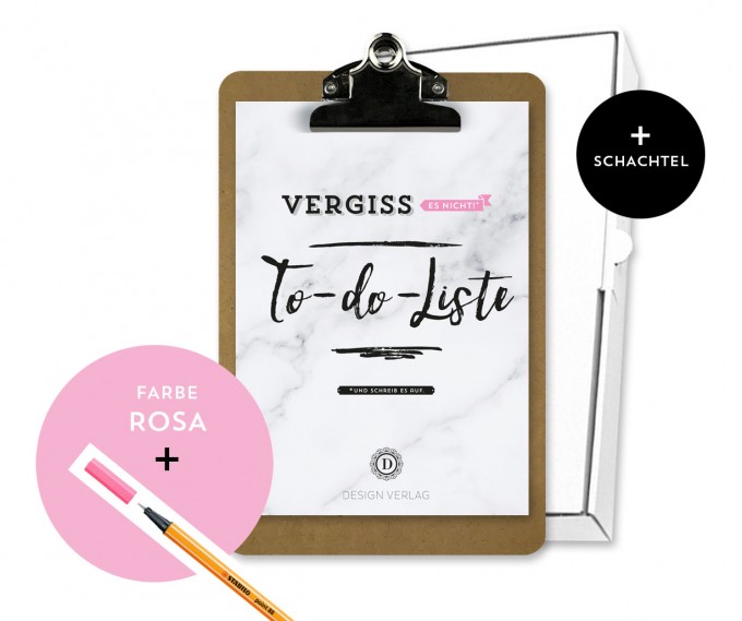 Design Verlag To-Do-Liste „Vergiss es nicht!“ Klemmbrett | Rosa Design Verlag To-Do-Liste „Vergiss es nicht!“ Klemmbrett | Rosa