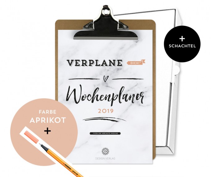 Design Verlag / Handlettering Wochenplaner Kalender Klemmbrett / Aprikot Design Verlag / Handlettering Wochenplaner Kalender Klemmbrett / Aprikot