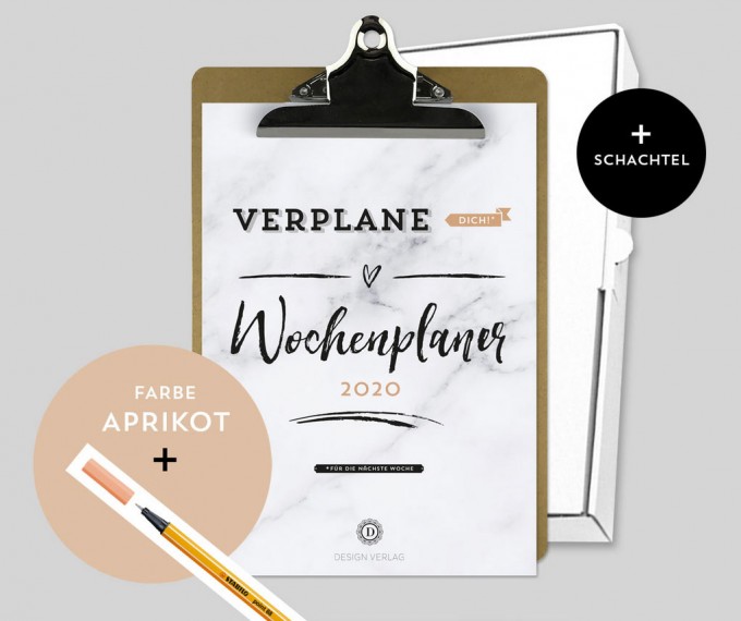 Design Verlag – Wochenplaner 2020 mit Klemmbrett | Farbe: Aprikot Design Verlag – Wochenplaner 2020 mit Klemmbrett | Farbe: Aprikot