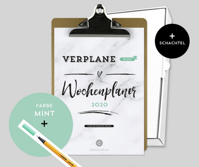 Design Verlag – Wochenplaner 2020 mit Klemmbrett | Farbe: Mint Design Verlag – Wochenplaner 2020 mit Klemmbrett | Farbe: Mint