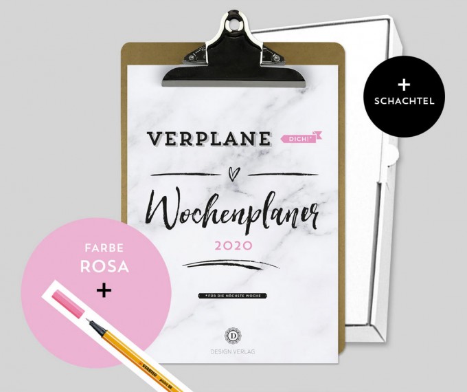 Design Verlag – Wochenplaner 2020 mit Klemmbrett | Farbe: Rosa Design Verlag – Wochenplaner 2020 mit Klemmbrett | Farbe: Rosa