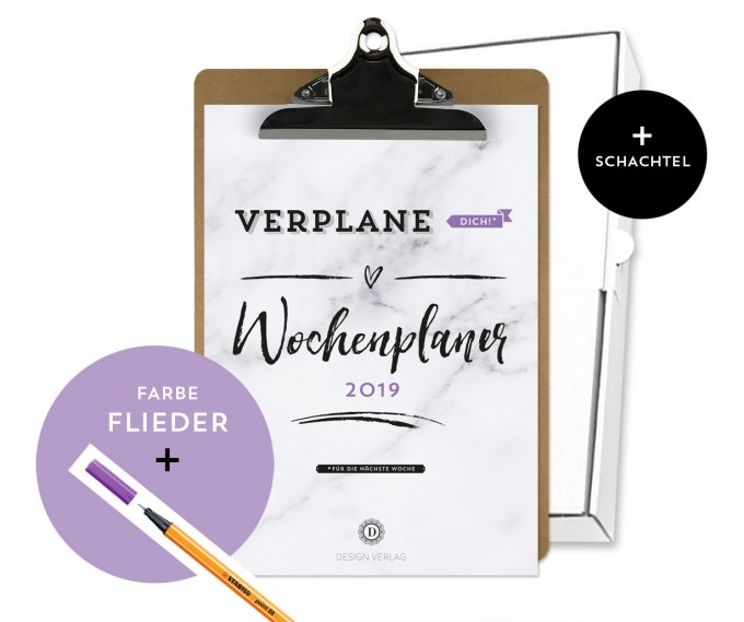 Design Verlag / Handlettering Wochenplaner Kalender Klemmbrett / Flieder Design Verlag / Handlettering Wochenplaner Kalender Klemmbrett / Flieder