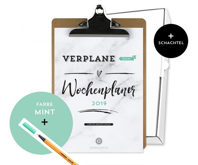 Design Verlag / Handlettering Wochenplaner Kalender Klemmbrett / Mint Design Verlag / Handlettering Wochenplaner Kalender Klemmbrett / Mint