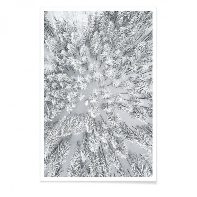 nahili ARTPRINT / POSTER "snowy FOREST" Winterwald Drohnen-Fotografie (DIN A1/A3 & 50x70cm)