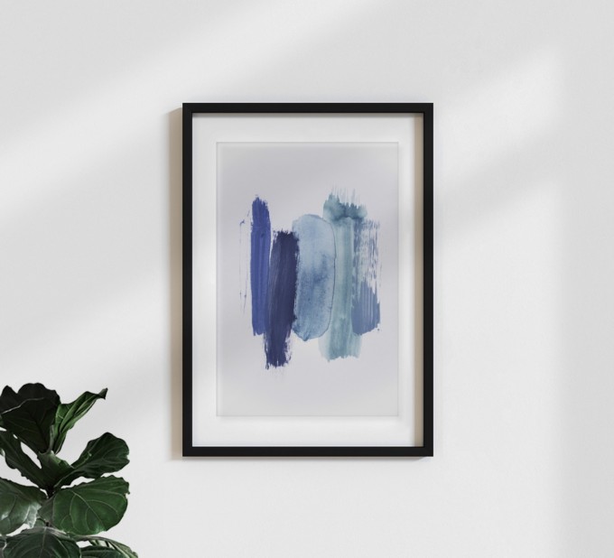 nahili ARTPRINT/POSTER "abstract aquarelle - blue shades of the OCEAN" (DIN A1/A3 & 50x70cm) Meer - Malerei