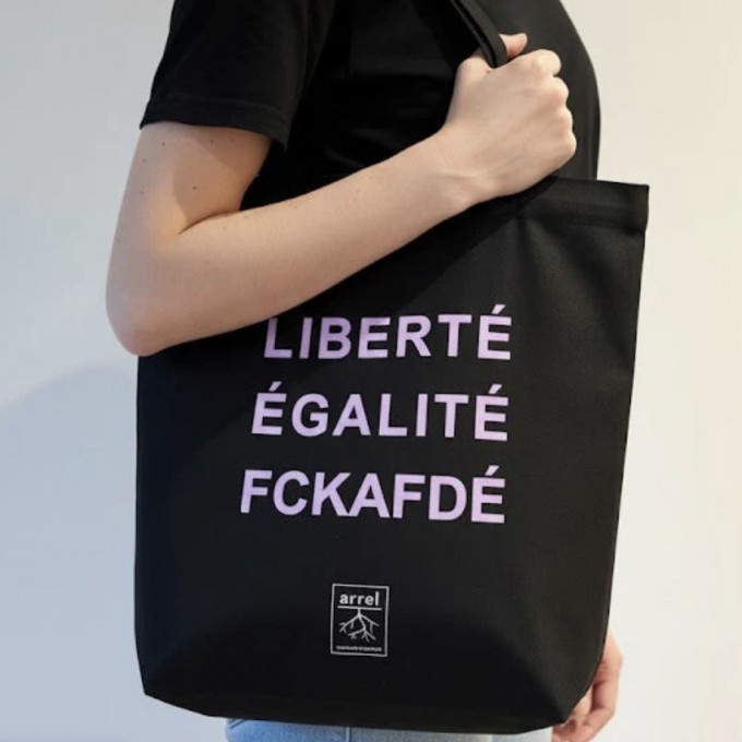 FCKAFDÉ Premium Tote Bag - Black & Purple