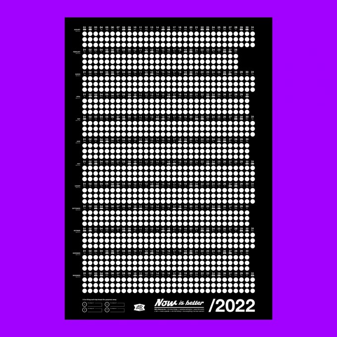 Bob And Uncle Design – Wandkalender – Now Is Better 2022 – Schwarz – 680 x 1000 mm Bob And Uncle Design – Wandkalender – Now Is Better 2022 – Schwarz – 680 x 1000 mm