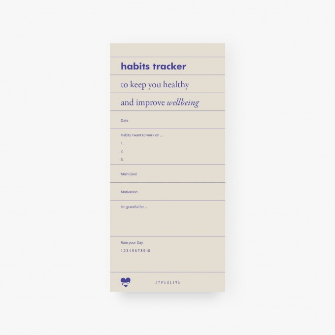 Notizblock "schmal", 3er Set / Habits Tracker