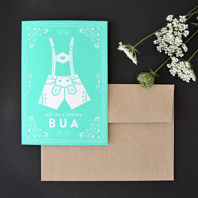 BUA neon-mint // Klappkarte inkl. Naturpapierkuvert BUA neon-mint // Klappkarte inkl. Naturpapierkuvert