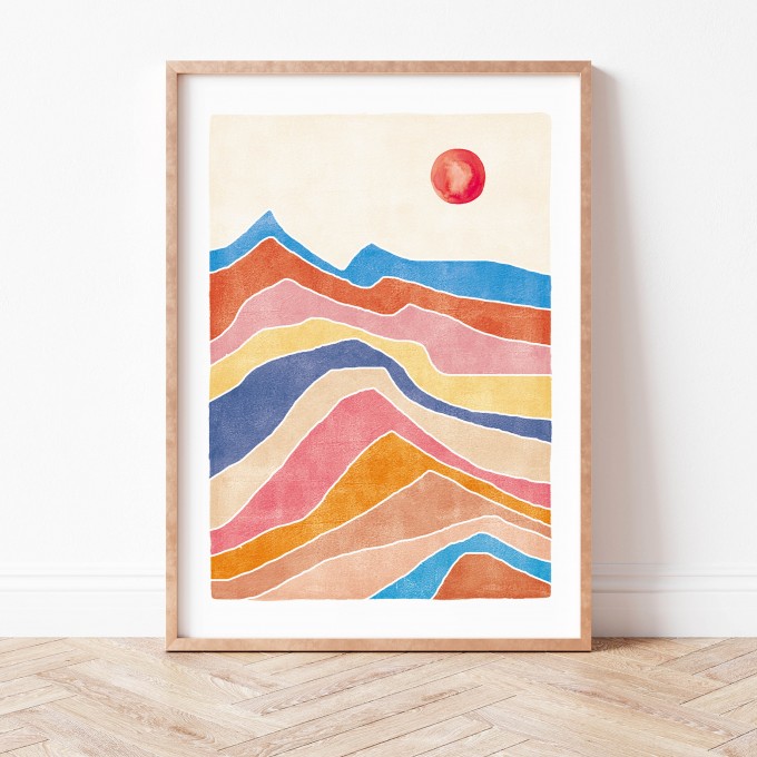 Paperlandscape | Kunstdruck | Bunte Landschaft | verschiedene Größen Paperlandscape | Kunstdruck | Bunte Landschaft | verschiedene Größen
