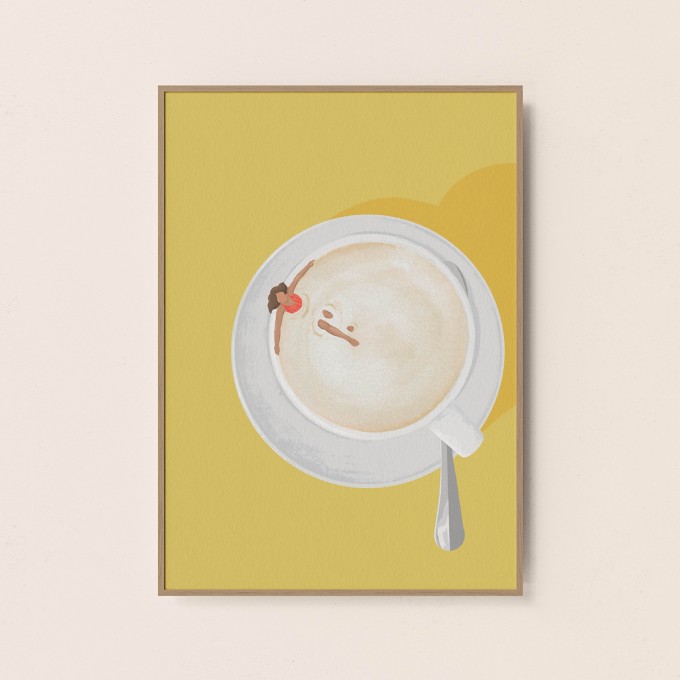 Cappuccino Bad / Kunstprint A3 / Svea Hansohn Illustration