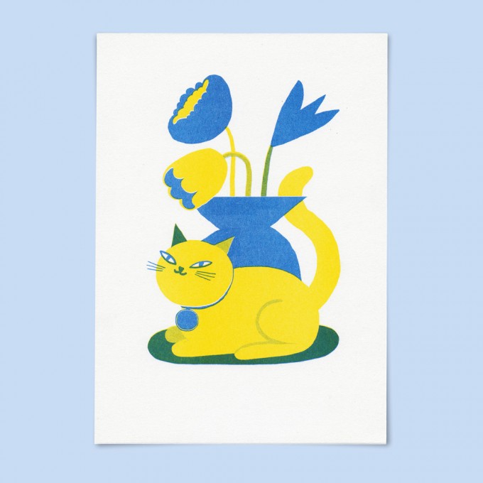 Stefanizen – ‘Catflower’ A5 Riso Print Stefanizen – ‘Catflower’ A5 Riso Print