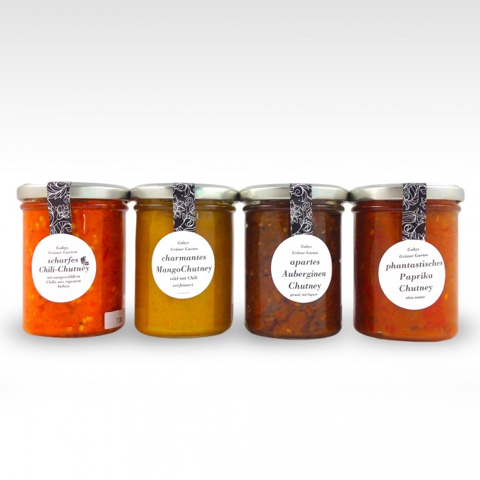 Gabys Grüner Garten Charmantes Chutney Quartett 880g
Gabys Grüner Garten Charmantes Chutney Quartett 880g